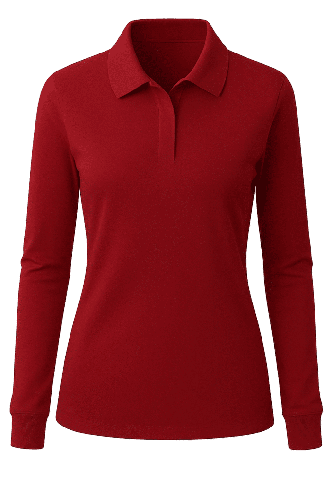 Camibuso tipo polo dama manga larga color rojo