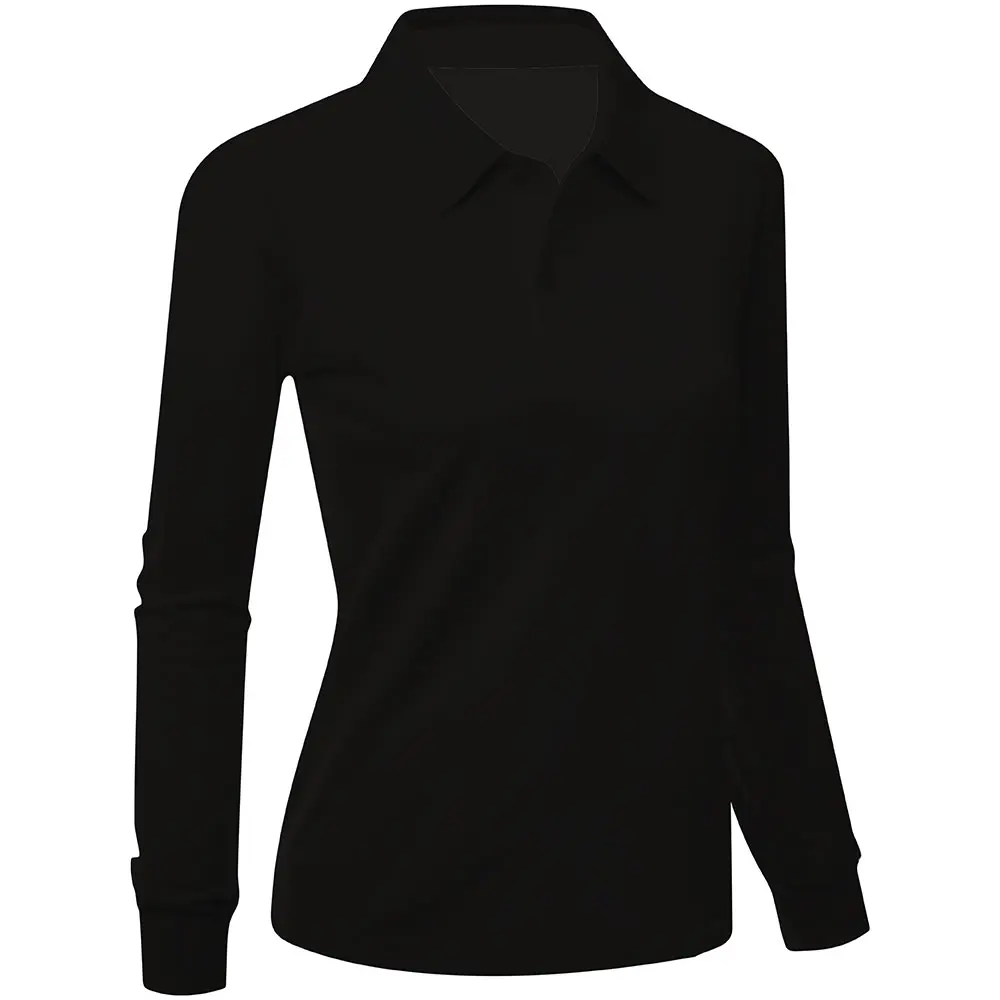 Camibuso tipo polo dama manga larga color negro